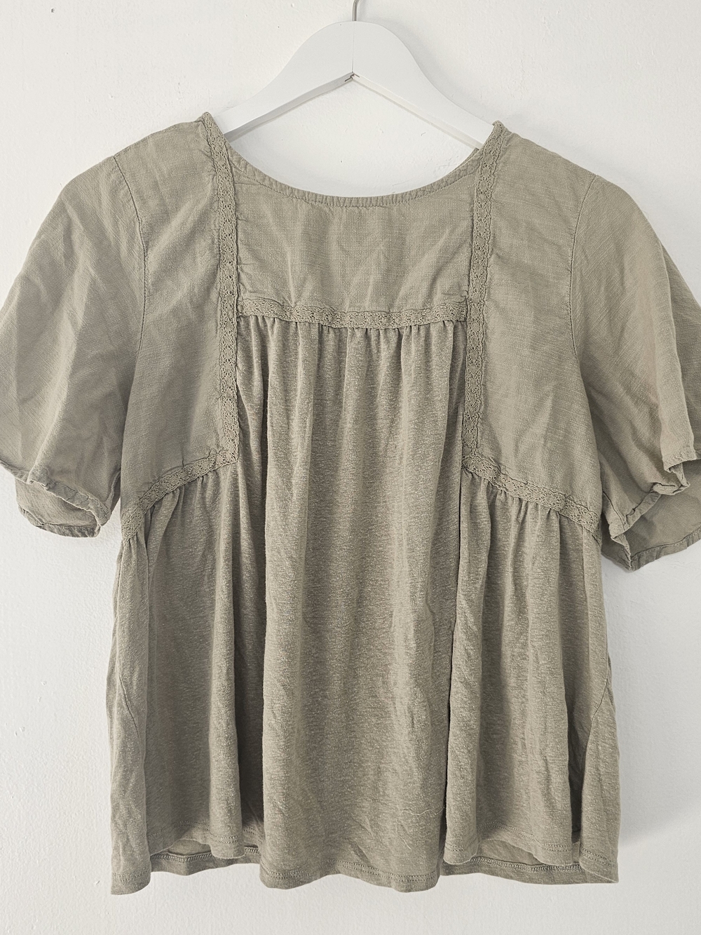 Arizona Jean Company Olive Scoop-Neck Tunic with Lace Insets